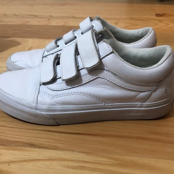 black and white velcro vans